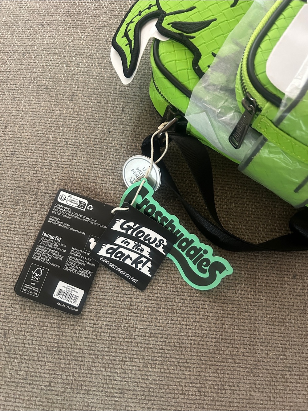 NBC Oogie Boogie Glow Crossbuddies Cosplay Crossbody Bag with Coin Bag - Picture 5 of 7